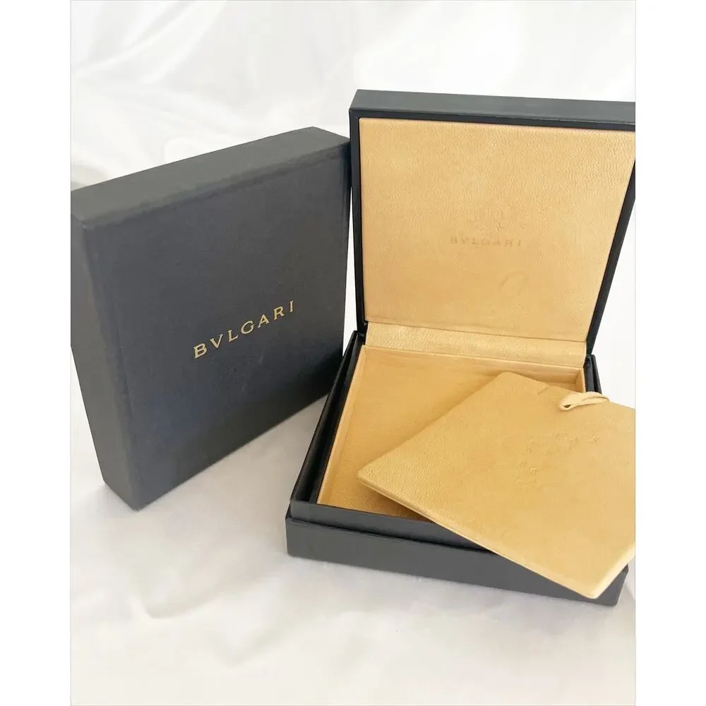BVLGARI Jewelry Box Square Brown Necklace Bracelet Leather Box Empty